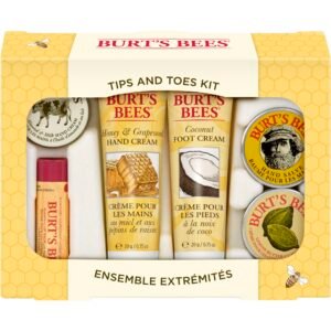 Burt's Bees Tips and Toes Kit Holiday Gift Set, 6 Travel